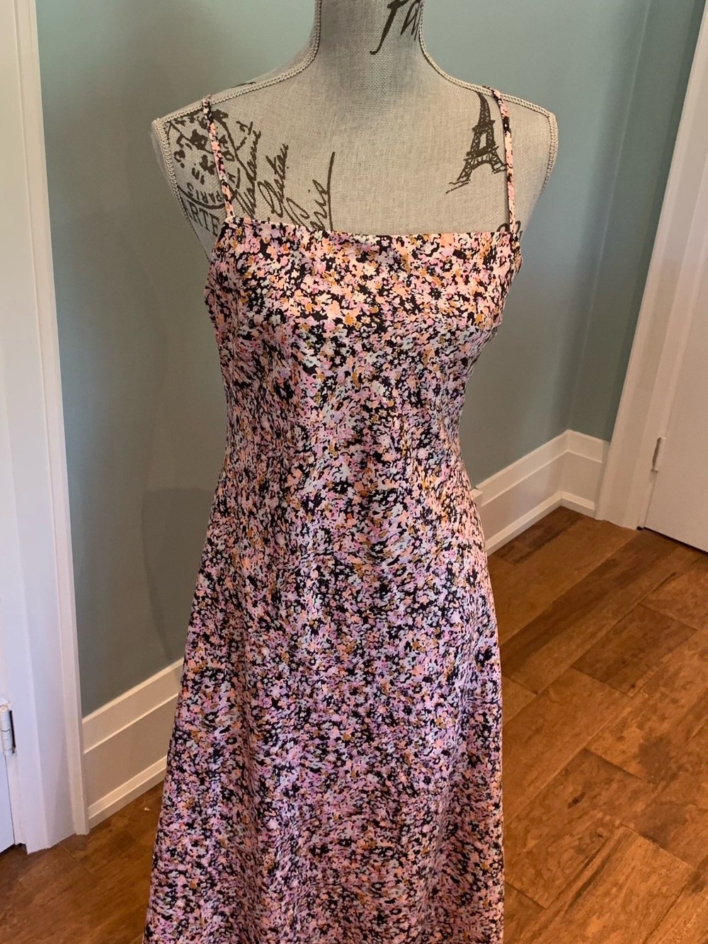 Dynamite Pink Floral Slip Midi Dress